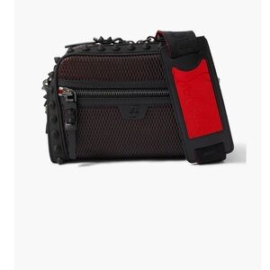 Christian Louboutin - Loubitown Rubber and Leather-Trimmed Mesh Messenger Bag
